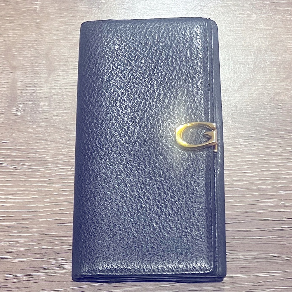 Vintage Gucci Long Wallet | Blue with Gold Hardware